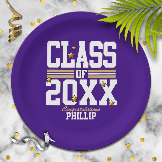 Paars|Goudkwaliteitsklasse Jaar Papieren Bordje