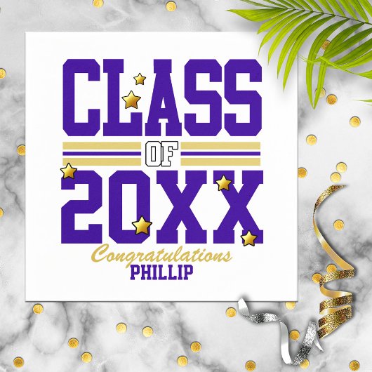 Paars|Goudkwaliteitsklasse Jaar Servet