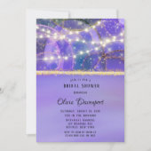 Paars goudlicht Etherinkt Vrijgezellenfeest Kaart (Voorkant)