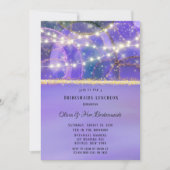 Paars goudlicht Etherische inktbridesmaïden Lunch Kaart (Voorkant)