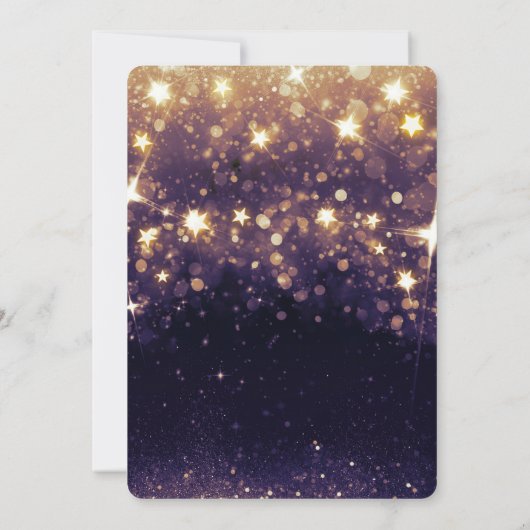 Paars goudlitter onder de sterrenpartij kaart (Achterkant)