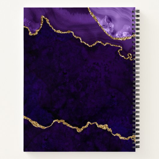Paars goudmarmer Agate Geode Sketchbook Notitieboek (Achterkant)