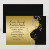 Paars goudpleisterfeest Kaart (Voorkant / Achterkant)