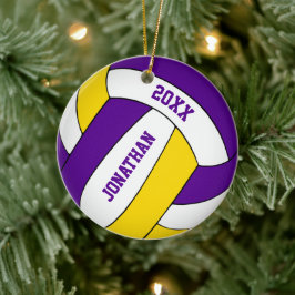 paars goudsportteam: jongens volleybal keramisch ornament