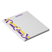 paars goudteam kleuren volleybalcoach aangepast notitieblok (Schuin)