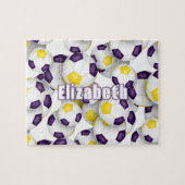 paars goudteam vergroot het meisjesvoetbal legpuzzel (Horizontaal)