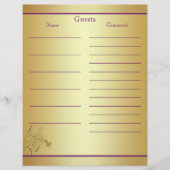 Paars goudveeg-papier voor bezoekersboeken (Voorkant)