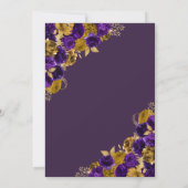 Paars & goudvlinder Princess Quinceanera Kaart (Achterkant)