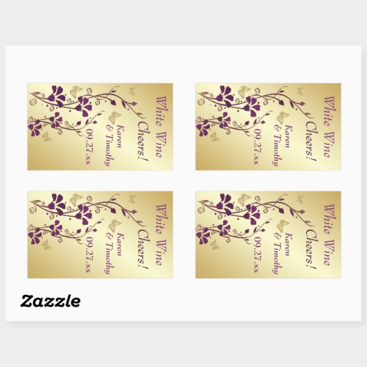 Paars, goudvlinder Sticker Etiket (Vel)