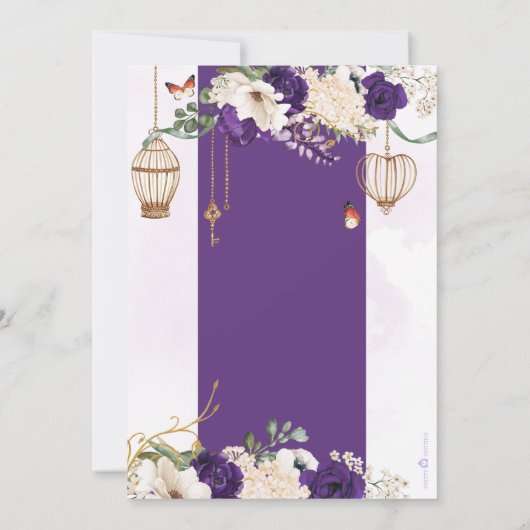 Paars goudvlinder Vlees van legant Vrijgezellenfee Kaart (Achterkant)