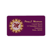 Paars+goudwielmonogram Etiket (Voorkant)