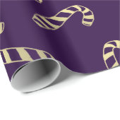 Paars goudzandenholiday Patroon Cadeaupapier (Rol Hoek)