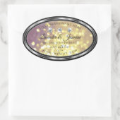 Paars goudzilver op de productetiketten van Glitte Ovale Sticker (Tas)