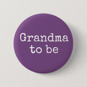 Paars Grandma om Baby shower Button te zijn