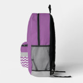 Paars Gray Chevron Bedrukte Rugzak (Rechts)