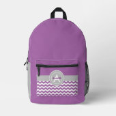Paars Gray Chevron Bedrukte Rugzak (Voorkant)