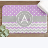 Paars Gray Polka Dot Chevron Badmat