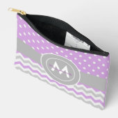 Paars Gray Polka Dot Chevron Etui (Open)