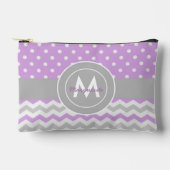 Paars Gray Polka Dot Chevron Etui (Voorkant)