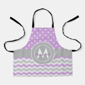 Paars Gray Polka Dot Chevron Schort (Voorkant)