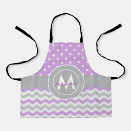 Paars Gray Polka Dot Chevron Schort