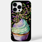PAARS GREEN GOLD MARDI GRAS CUPCAKE Case-Mate iPhone CASE (Achterkant)
