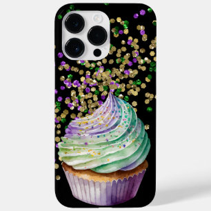 PAARS GREEN GOLD MARDI GRAS CUPCAKE Case-Mate iPhone 14 PRO MAX HOESJE