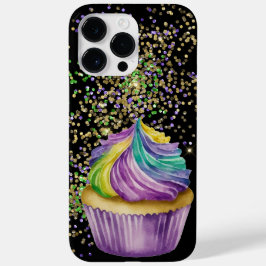 PAARS GREEN GOLD MARDI GRAS CUPCAKE Case-Mate iPhone 14 PRO MAX HOESJE