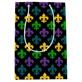 PAARS GREEN GOLD MARDI GRAS SYMBOOL MEDIUM CADEAUZAKJE