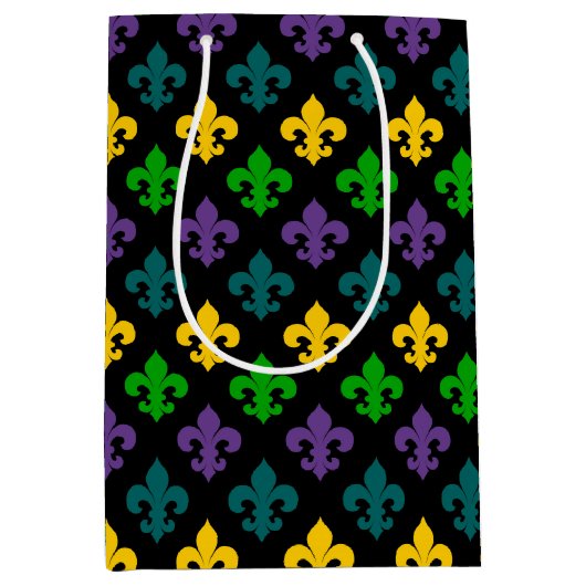 PAARS GREEN GOLD MARDI GRAS SYMBOOL MEDIUM CADEAUZAKJE (Voorkant)