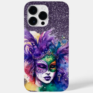 PAARS GREEN GOLD MARDI GRAS VROUW Case-Mate iPhone 14 PRO MAX HOESJE