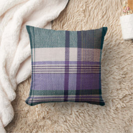 Paars-Green Madras Pattern-mengsel Kussen