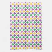 PAARS GREEN YELLOW MARDI GRAS FLEUR DI LIS THEEDOEK (Verticaal)
