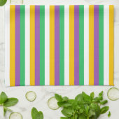 PAARS GREEN YELLOW MARDI GRAS STRIPES KITCHEN TOW THEEDOEK (Gevouwen)