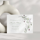 Paars Greenery Waterverf Floral Vrijgezellenfeest Kaart<br><div class="desc">Aangepaste Paarse Waterverf Floral Bridal Shower</div>