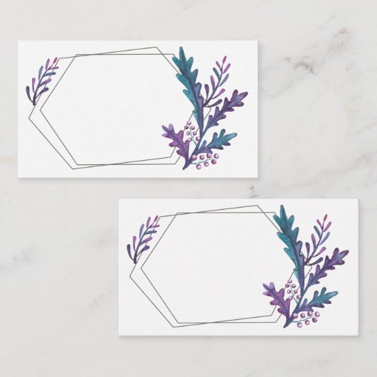 Paars Greenery Waterverf Gift Labels (Voorkant / Achterkant)