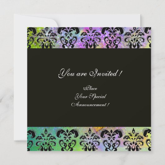 PAARS GREENZWARTE DAMASKMONOGRAM, wit Kaart (Achterkant)