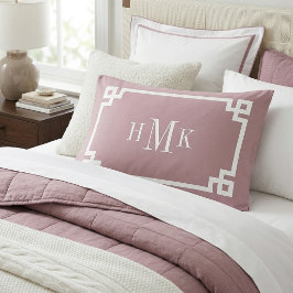 Paars Grieks Sleutel Monogram Standaard Paar Kussensloop