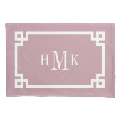 Paars Grieks Sleutel Monogram Standaard Paar Kussensloop (Voorkant-Links)