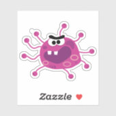 Paars griepvirus sticker (Vel)