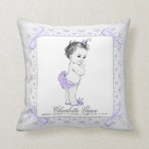 Paars grijs babymeisje Neursery Baby Pillow Kussen