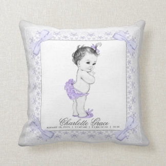 Paars grijs babymeisje Neursery Baby Pillow Kussen