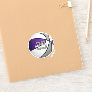 paars grijs basketbalteam kleuren cadeaus onder de sticker