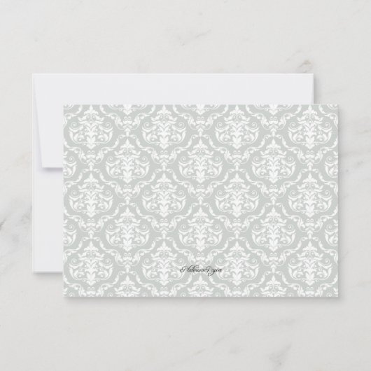 Paars & Grijs Damast Save the Date Aankondigingen (Achterkant)