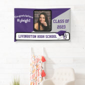 Paars, grijs en wit Afstuderen Spandoek (Insitu)