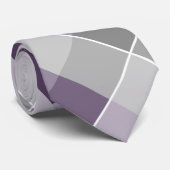 paars grijs gekleurde kleurblokken stropdas (Opgerold)