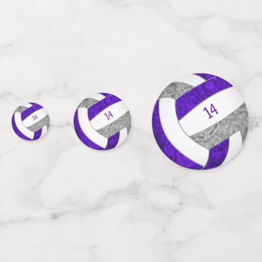 paars grijs girale volleybalfeest confetti (Achterkanten)