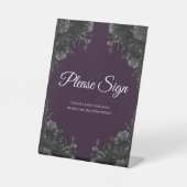 Paars grijs gothic Weddenschap Reclamebord Met Voetstuk (Voorkant)