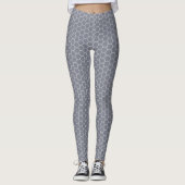 Paars grijs Honeycomb Hexagon Patroon Leggings (Voorkant)