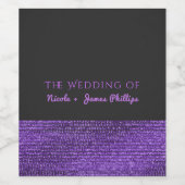 Paars grijs Matig Glam Sequins Elegant Wijnlabel Wijn Etiket (Enkel label)